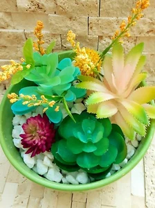 Desert Mid-Century Modern Faux Potted Southwestern Succulent Cactus Arrangement - Picture 1 of 2