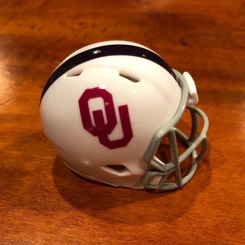 Oklahoma Sooners white custom pocket pro helmet OU Big 12 Cover