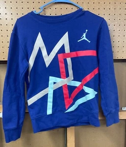 Jordan Jumpman Sweatshirt XL Blue Classic Pullover Youth Size M 10-12 yrs - Picture 1 of 4