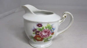 Vintage Occupied Japan Milchkännchen Rosenmuster Rosa Gold Vergoldet Borte Blumen Floral - Bild 1 von 9