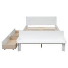 Full Bed with Footboard Bench,2 drawers,White