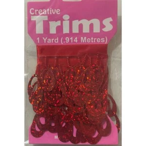 Creative Trims RED Laser Egg Shape Drop Trim, 1 Yard Pack (Final Stock) - Picture 1 of 1