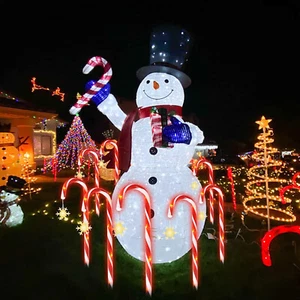SOWAZ Solar Outdoor 8 Pack 20 inches LED 8 Modes Christmas Candy Cane Lights - Picture 1 of 12