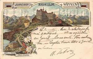Schweiz - Rigi-Kulm (SZ) Litho - Hôtel-Pension Rigi-Staffel - Schreiber's Hôtel' - Picture 1 of 2