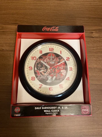 Dale Earnhardt Jr. & Sr. Coca-Cola Wall Clock Signature Series NASCAR Cover