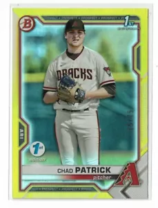 2021 1st Bowman Draft 1st Edition YELLOW Foil RC Chad Patrick #BD-51 Brewers /75 - Picture 1 of 2