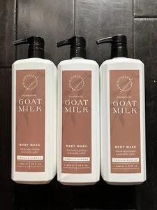 (3x Lot Big 32oz) Home & Body Co Goat Milk Body Wash Vanilla Almond Kin Rituals - Picture 1 of 3
