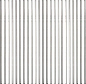 Durable 100-Piece Stainless Steel Straws - 10.5'' Long, Reusable & Smooth - Picture 1 of 9