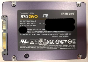 SSD interno Samsung 4TB 870 QVO 2.5" 7mm MZ-77Q4T0 SATA III 6Gbps estado sólido - Imagen 1 de 2