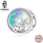 Voroco 925 Sterling Silver Beach Sea CZ Bracelet Charm Bead Gift