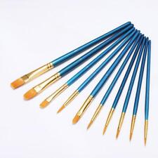 10Pcs Art Paint Brush Artist Brushes Set Fine Pointed G3P8 M1V2 Color Q8W9