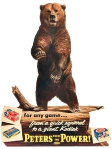 Peters Ammunition Bear Theme DIECUT NEW 18" Tall Sign USA STEEL XL Size 3 lbs - Picture 1 of 1
