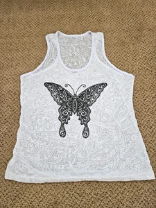 🕉 "Beautiful Ladies Butterfly Top / Singlet. One Size, Stretch, Light. 🕉 - Imagen 1 de 4