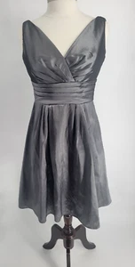 Watters & Watters Size 8 Grey Taffeta Evening/Party/Cocktail Dress Knee Length - Picture 1 of 10