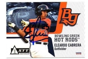 Eleardo Cabrera 2018 Bowling Green Hot Rods autographed signed team set card 