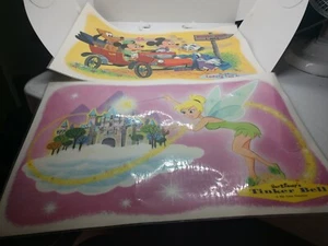 Set Of 2 Walt Disney Placemats 1960 Vintage Mickey Minnie Tinker Bell - Picture 1 of 4