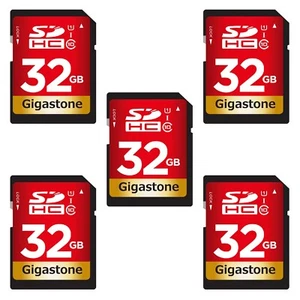 Gigastone 32GB SD Card (5-Pack), Memory Card for Cameras Full HD SDHC U1 C10 - Photo 1 sur 6