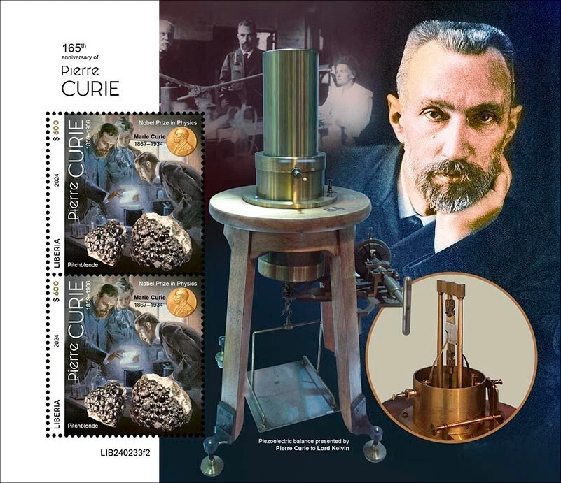 2025 04- LIBERIA- PIERRE CURIE 165TH II     2V complet set MNH/** - Image 1 of 1