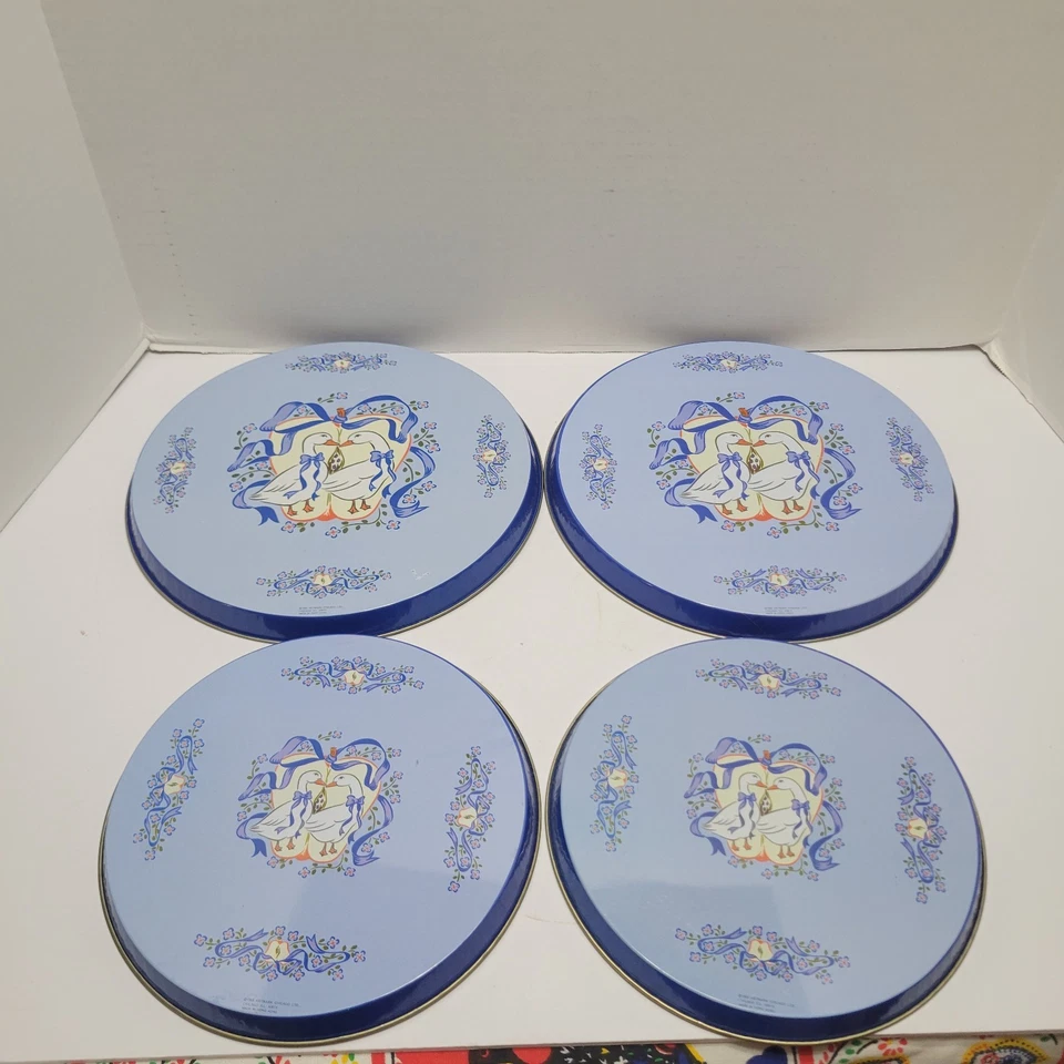 Lotto di 4 copri bruciatore fornello elettrico 1988 blu oca anatra nonna core artmart - Immagine 1 di 4
