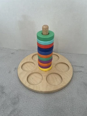 LOVEVERY Wooden Flexible Ring Stacker Babbler Kit  Montessori Toys 12 Rings - Image 1 of 4