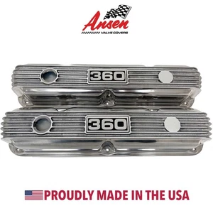 Mopar 360 Valve Covers - Engraved Logo Style 2 - Polished - Ansen Exclusive - Picture 1 of 6
