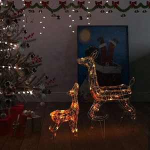 Familia Reno Colorido Acrílico Mediano Decoración Navidad - Imagen 1 de 11