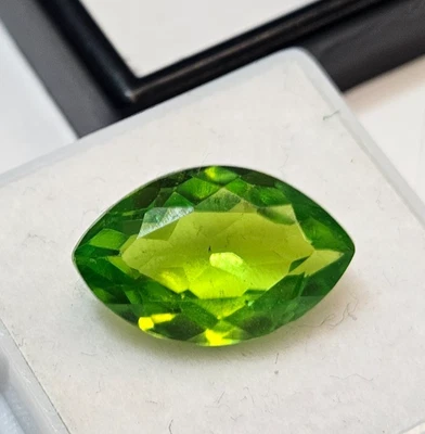Сертифицированный натуральный драгоценный камень огранки маркиза зеленый перидот 10+ карат россыпью для размера кольца - Изображение 1 из 4