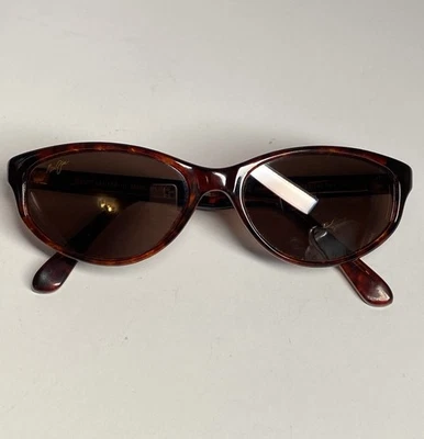 Maui Jim Polarized MJ 158 10 Tortoise Brown Oval Sunglasses Japan - Image 1 of 4