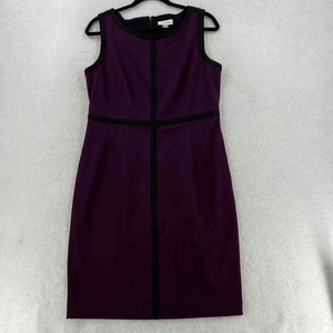 Neu mit Etikett Calvin Klein Damen Etuikleid lila ärmellos U-Boot-Ausschnitt Größe 12 - Bild 1 von 9