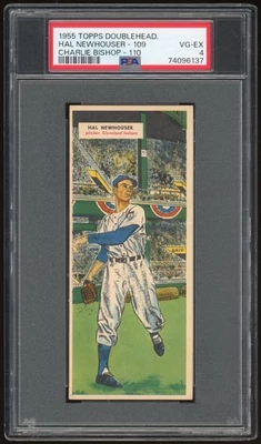 1955 Topps Doubleheader #109/110 Hal Newhouser/Charlie Bishop PSA 4 *6137 Foto 1 de 2