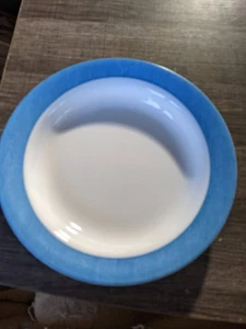 CUENCO DE SOPA CORELLE AZUL LINO BORDE PLANO Usado x 1 ENVÍO GRATUITO A EE. UU. - Imagen 1 de 3