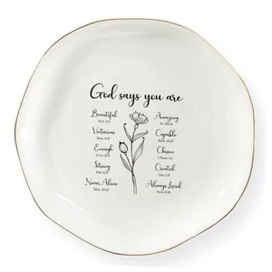 Gifts for Christian Women Jewelry Dish Tray,Religious Gifts God Says You Are - Picture 1 of 6
