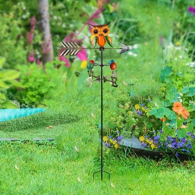 Owl Weathervane Yard Owl Ornament Sturdy Weathercock Roof Decoration Iron Art - Image 1 of 4