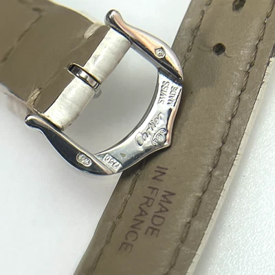 Cartier 18K (750) Hebilla Suiza con KD32AA38 Correa de Reloj de Cuero Blanco 12mm#042B Foto 1 de 4