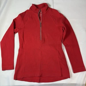 Tommy Bahama Damen SM 1/4 Zip Strick Sweatshirt Baumwolle Elasthan Langarm Rot - Bild 1 von 10