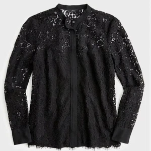 J. Crew Floral Lace Button Down Preppy Langarmshirt Damengröße 6 - Bild 1 von 13