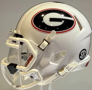 Georgia Bulldogs Custom Alternate White Riddell Mini Football Helmet - pick # - Picture 1 of 9