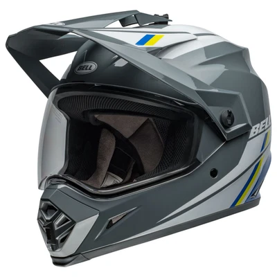 Bell Adult's MX-9 Adventure Mips Dirt Bike Helmet Alpine Grey/Blue Size Medium - Image 1 of 4