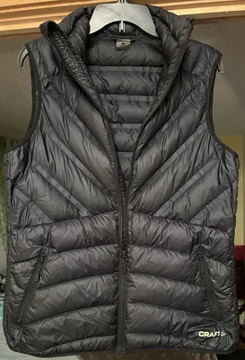 Colete acolchoado feminino Craft azul escuro com zíper frontal preenchido G - Imagem 1 de 4