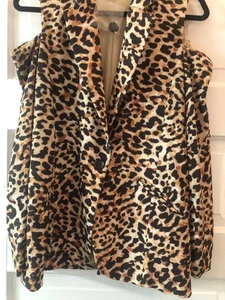 Boston Proper Jacket Leopard Cold Shoulder Brown & Tan Sz 12 NWT! Sexy!! - Picture 1 of 8