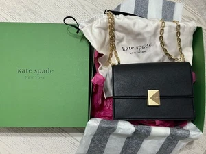 Bolso Bandolera Ajustable Kate Spade Deco Cuero Guijarro y Cadena Dorada Correa de Hombro - Imagen 1 de 24