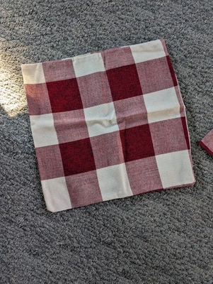 2 Red and White Buffalo Check Plaid Throw Pillows Covers 18 x 18 Inch Pack of 4 - Image 1 of 4