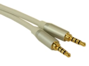 15ft Metal Shell 3.5mm 4 Conductor TRRS/3 Band + Mic or Video M/M Cable - Picture 1 of 3