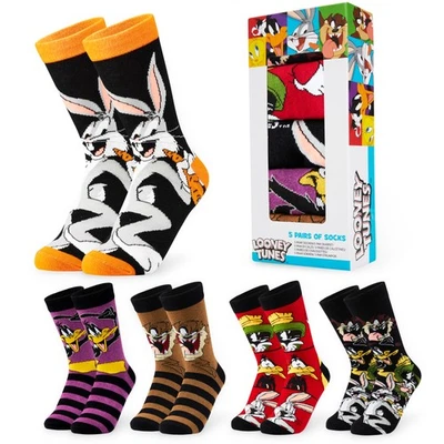 Looney Tunes Mens Socks, Space Jam Men's Socks, Funny Socks Pack of 5