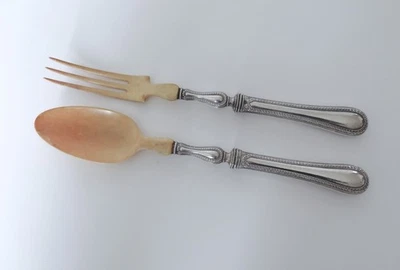 Couvert à salade en argent fourré poinçon Minerve - Photo 1/4