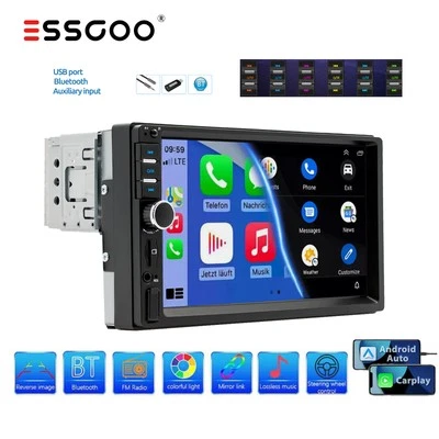 7" 1 DIN Autoradio Bluetooth Android Auto Apple Carplay USB AUX-IN TF EQ Mirror - Bild 1 von 4