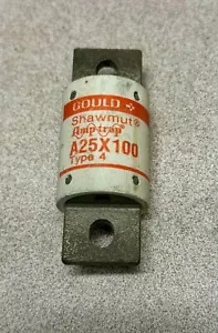 GOULD Shawmut A25X100 Fuse Amp Trap 100A 250V Type 4 Form 101 - Picture 1 of 2