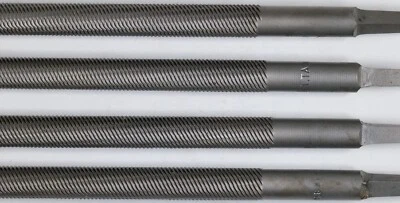 4 x Delta 8" Round 2ND Cut Hand File -  Second 77643 Vintage Made In USA 4 Files - Image 1 of 4