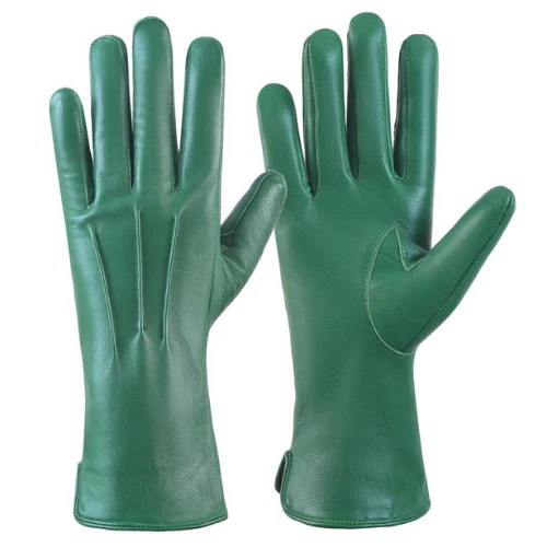 Guantes de vestir formales de cuero genuino sin forro para mujer longitud extendida 1,5 pulgadas Foto 1 de 1