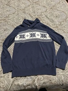 Childrens Place Girls Sweater Size 16 Navy Blue Knit Long Sleeve Floral - Picture 1 of 5